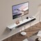 White-Wood Particleboard Wall-Mounted TV Stand with Storage Cabinets and Shelves